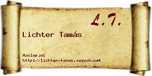 Lichter Tamás névjegykártya